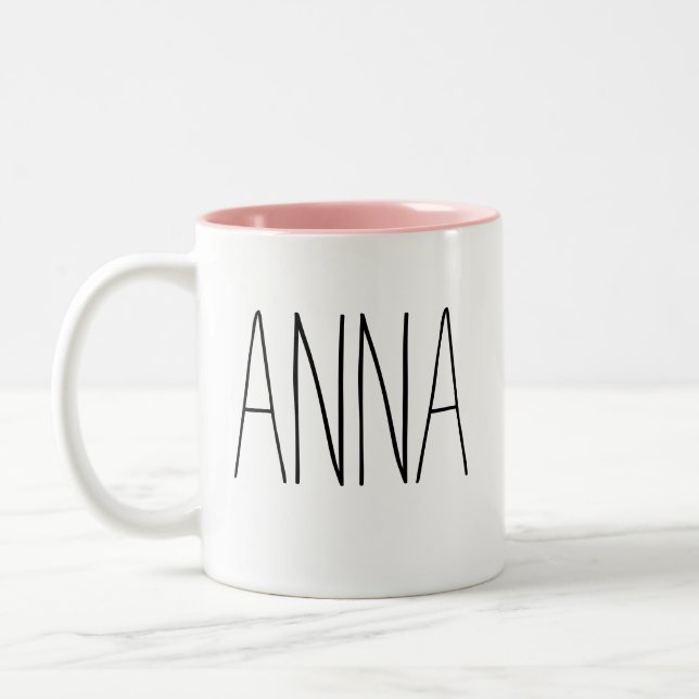 Taza Bicolor Nombre personalizado del día de Galentine (Izquierda)