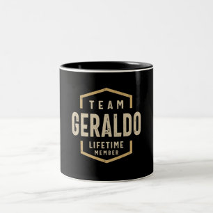 Taza Bicolor Nombre personalizado del miembro de la vida del eq