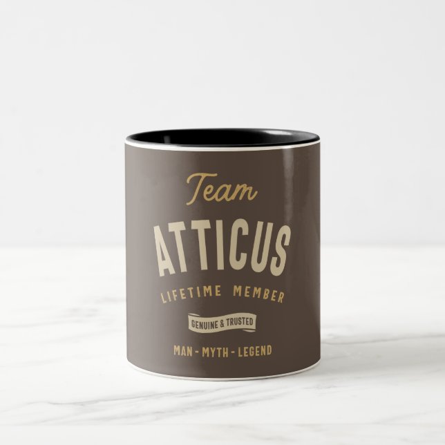 Taza Bicolor Nombre personalizado del miembro del equipo Atticu (Centro)