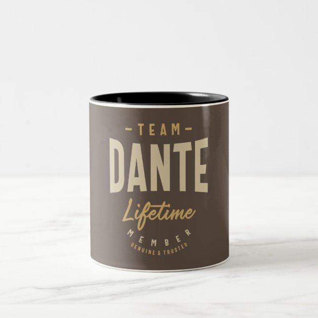 Taza Bicolor Nombre personalizado del miembro del equipo Dante  (Centro)