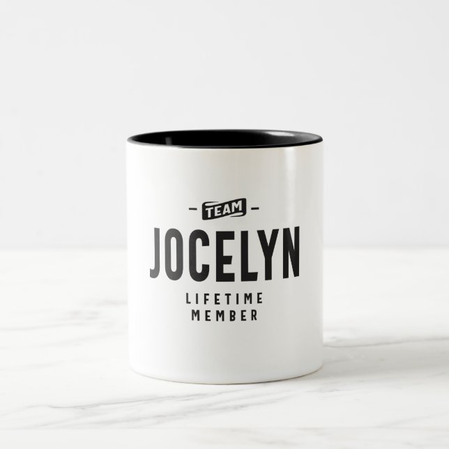 Taza Bicolor Nombre personalizado del miembro del equipo Jocely (Centro)