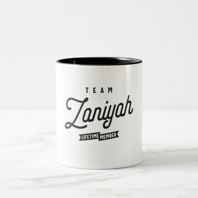 Taza Bicolor Nombre personalizado del miembro del equipo Zaniya (Centro)