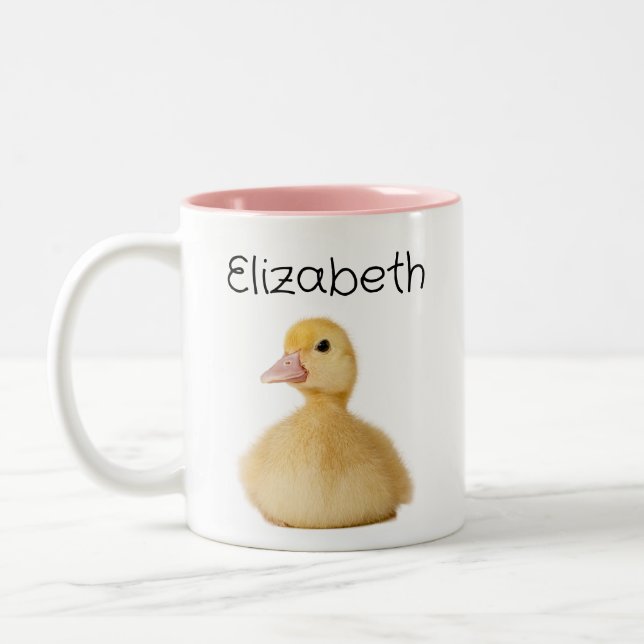Taza Bicolor Nombre personalizado del pato (Izquierda)