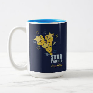 Taza Bicolor Nombre personalizado del profesor estrella
