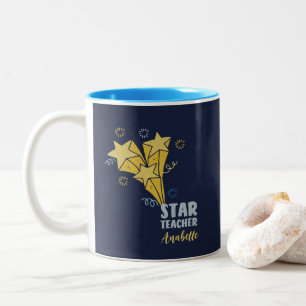 Taza Bicolor Nombre personalizado del profesor estrella