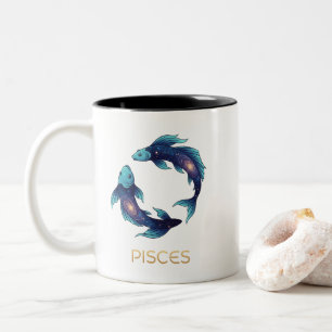Taza Bicolor "Nombre personalizado del signo zodiacal Piscis y