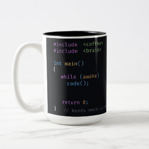 Taza Bicolor Nombre personalizado Desarrollador de código C++ C