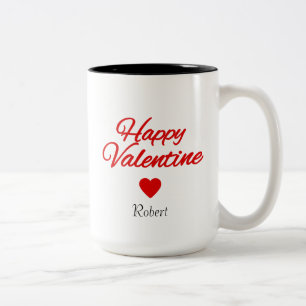 Taza Bicolor Nombre personalizado día de San Valentín