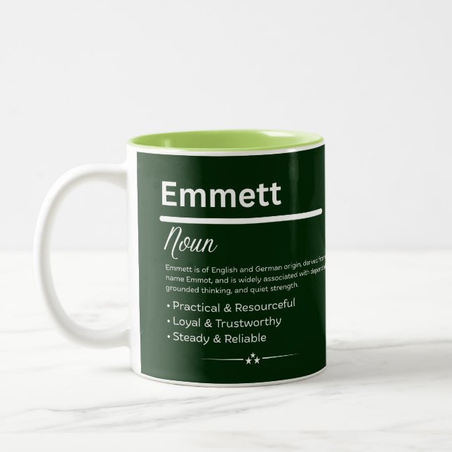 Taza Bicolor Nombre personalizado Emmett (Izquierda)