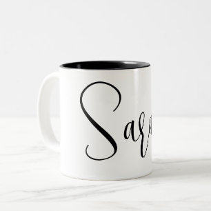 Taza Bicolor NOMBRE PERSONALIZADO - Guión de moda personalizado