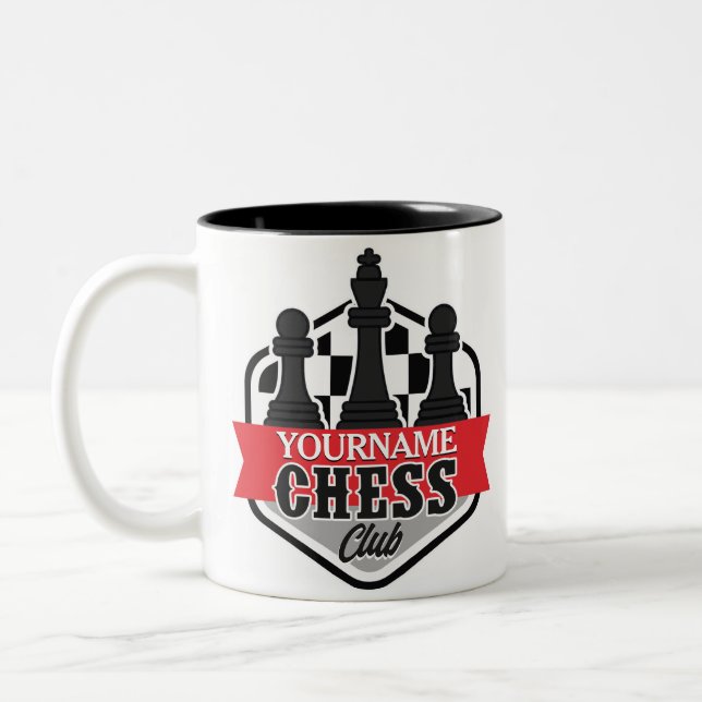 Taza Bicolor NOMBRE personalizado Jaque mate de ajedrez (Izquierda)