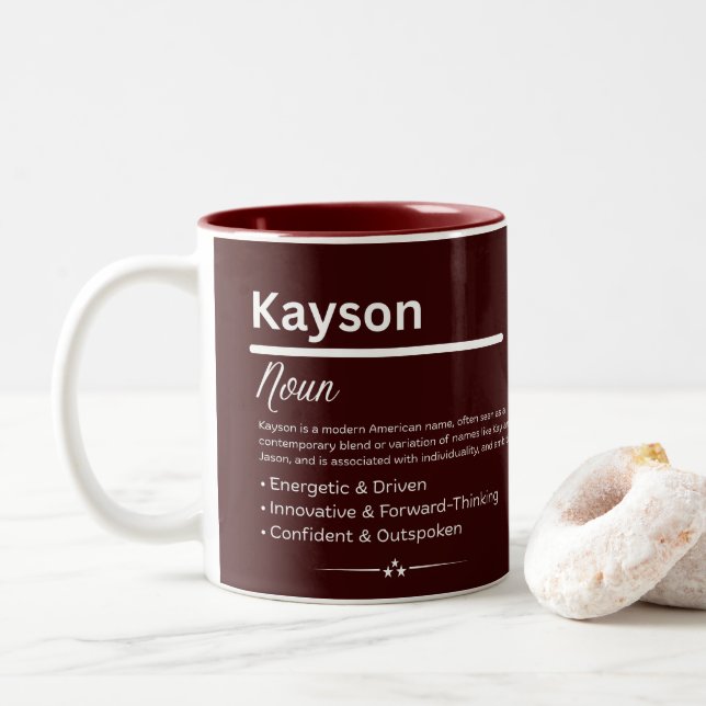 Taza Bicolor Nombre Personalizado Kayson (Con donut)