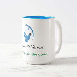 Taza Bicolor Nombre personalizado Mejor Café Golfer Mug