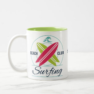 Taza Bicolor Nombre personalizado Mugs surfistas
