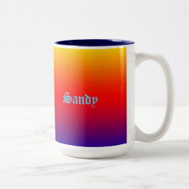 Taza Bicolor Nombre personalizado Multicolor Naranja amarillo a