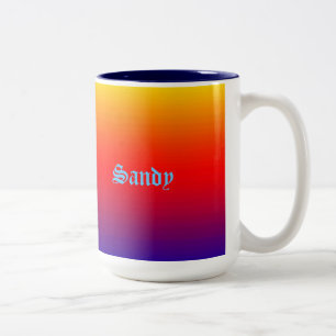 Taza Bicolor Nombre personalizado Multicolor Naranja amarillo a