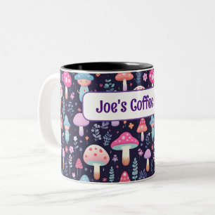 Taza Bicolor Nombre personalizado Mushroom Gift Mug