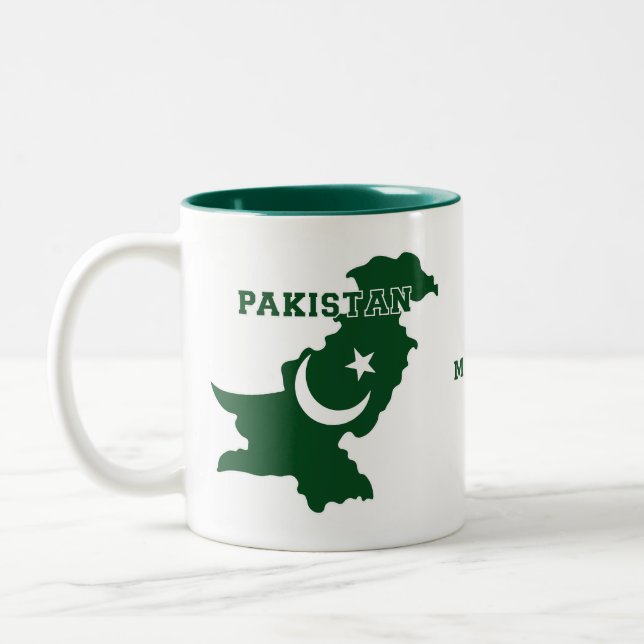 Taza Bicolor Nombre personalizado Pakistán (Izquierda)