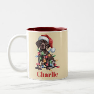 Taza Bicolor Nombre Personalizado Pointer Alemán de Pelo Corto 