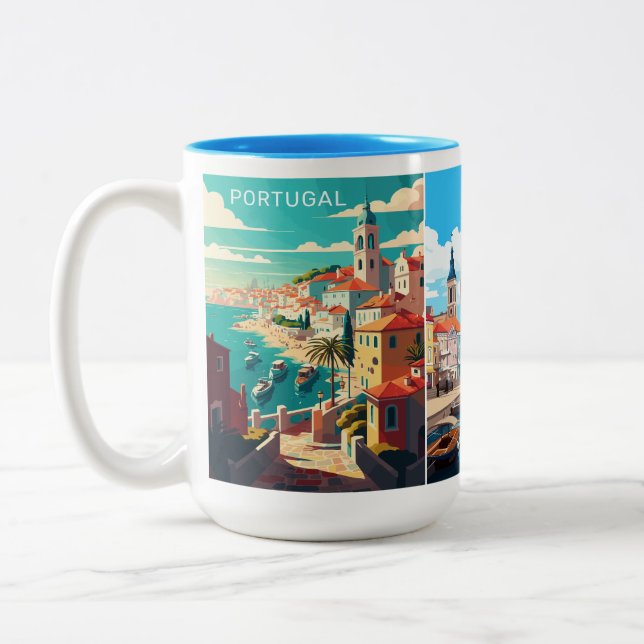 Taza Bicolor Nombre personalizado Portugal (Izquierda)