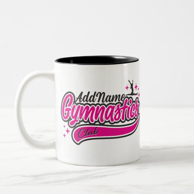 Taza Bicolor Nombre personalizado Salto de gimnasia en split de (Izquierda)