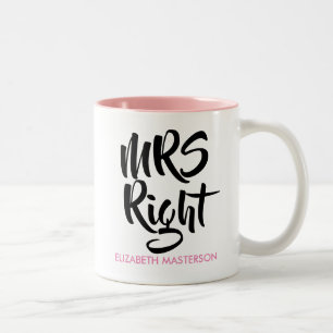 Taza Bicolor Nombre Personalizado Sra. Correcta Diversión