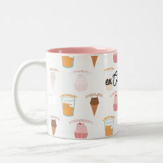 Taza Bicolor Nombre Personalizado Tarta de Cumpleaños Rosa y Pa