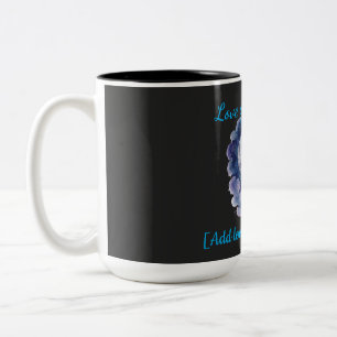 Taza Bicolor Nombre personalizado Te amo hasta la luna Acuarela