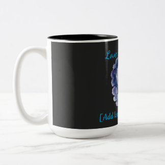 Taza Bicolor Nombre personalizado Te amo hasta la luna Acuarela