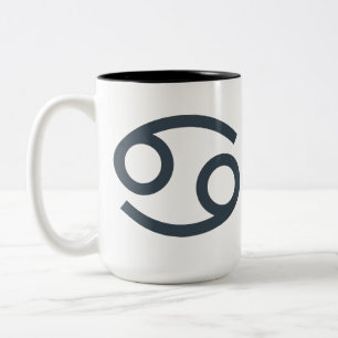 Taza Bicolor Nombre personalizado / Texto Cáncer de Rótulo Zodi