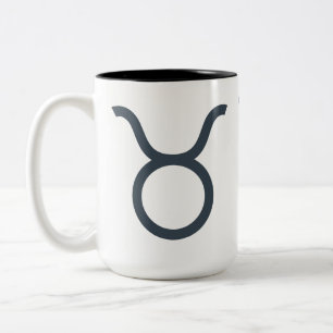 Taza Bicolor Nombre personalizado / Texto Tauro de Rótulo Zodia