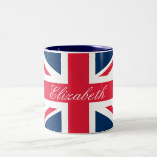 Taza Bicolor Nombre personalizado Unión Jack Mug