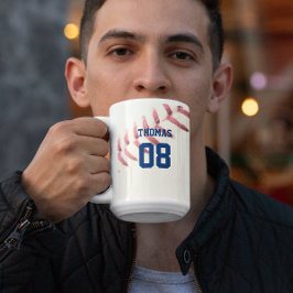 Taza Bicolor Nombre y número de béisbol personalizados