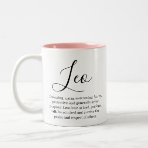 Taza Bicolor Nombre y rasgos del signo Zodiac de Leo Personaliz