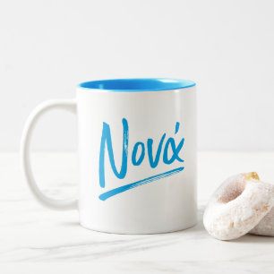 Taza Bicolor Nona gris azul