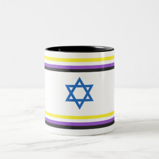 Taza Bicolor Nonbinary Israel Pride Flag