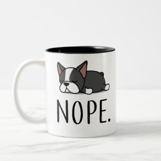 Taza Bicolor Nope Boston Terrier