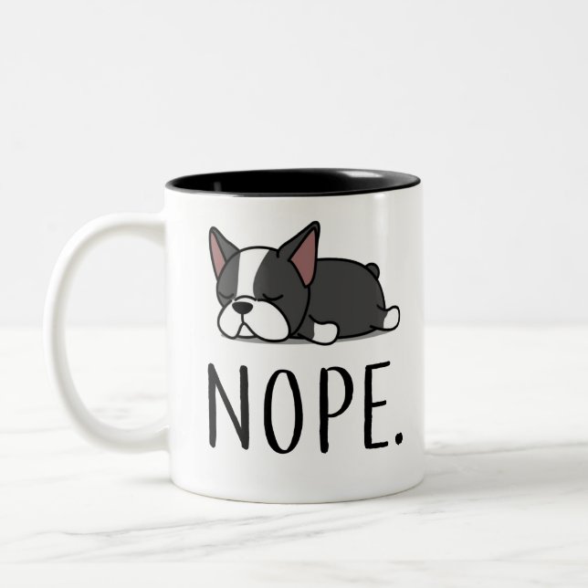 Taza Bicolor Nope Boston Terrier (Izquierda)