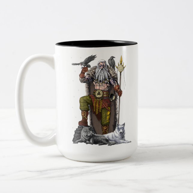 Taza Bicolor Norse Viking God Odin (Izquierda)