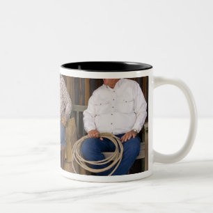 Taza Bicolor Norteamérica, los E.E.U.U. Vaqueros que se relaja