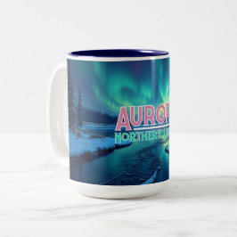Taza Bicolor Northern Lights Aurora Borealis