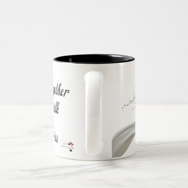 Taza Bicolor Nos juntamos como leche y galletas (Mango)