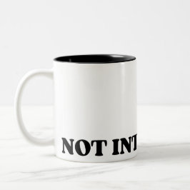 Taza Bicolor Not Interested Retro Typographic Two-Tone Mug