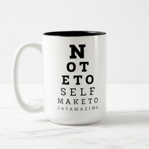 Taza Bicolor Nota De Prueba De Eyesight Para Autohacer Hoy Incr