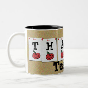 Taza Bicolor Nota del tablero de anuncios para el profesor de p