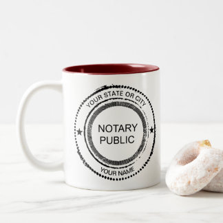 Taza Bicolor Notario nombre de ciudad de sellado con problemas
