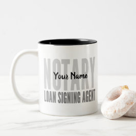 Taza Bicolor Notary Loan Signing Agent Black Font Personalizada