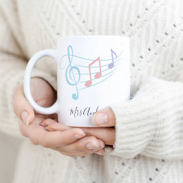 Taza Bicolor Notas de Música Treble Clef