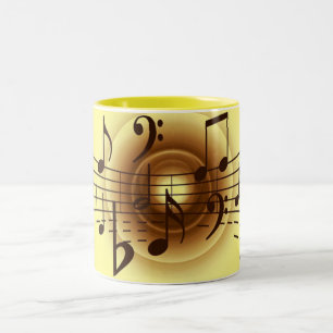 Taza Bicolor Notas musicales elegantes