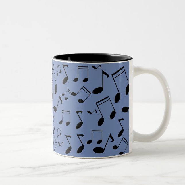 Taza Bicolor Notas musicales negras (Derecha)